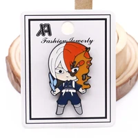 fashion my hero academia anime peripheral cartoon round for clothing acrylic collectible brooch pins button badges accessories