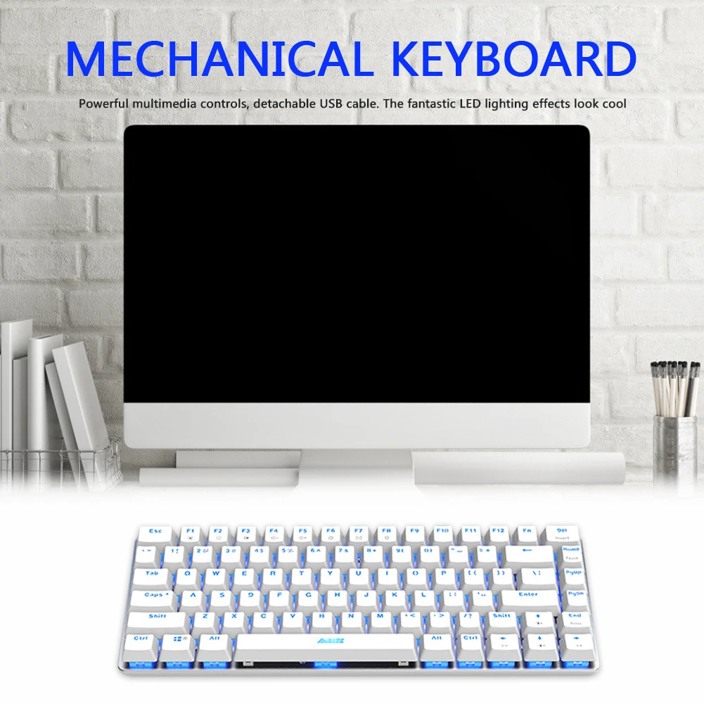 

AK33 USB Wired LED Ergonomic Gaming Mechanical Keyboard for Computer PC Professional Ultra-slim Wired Keyboards