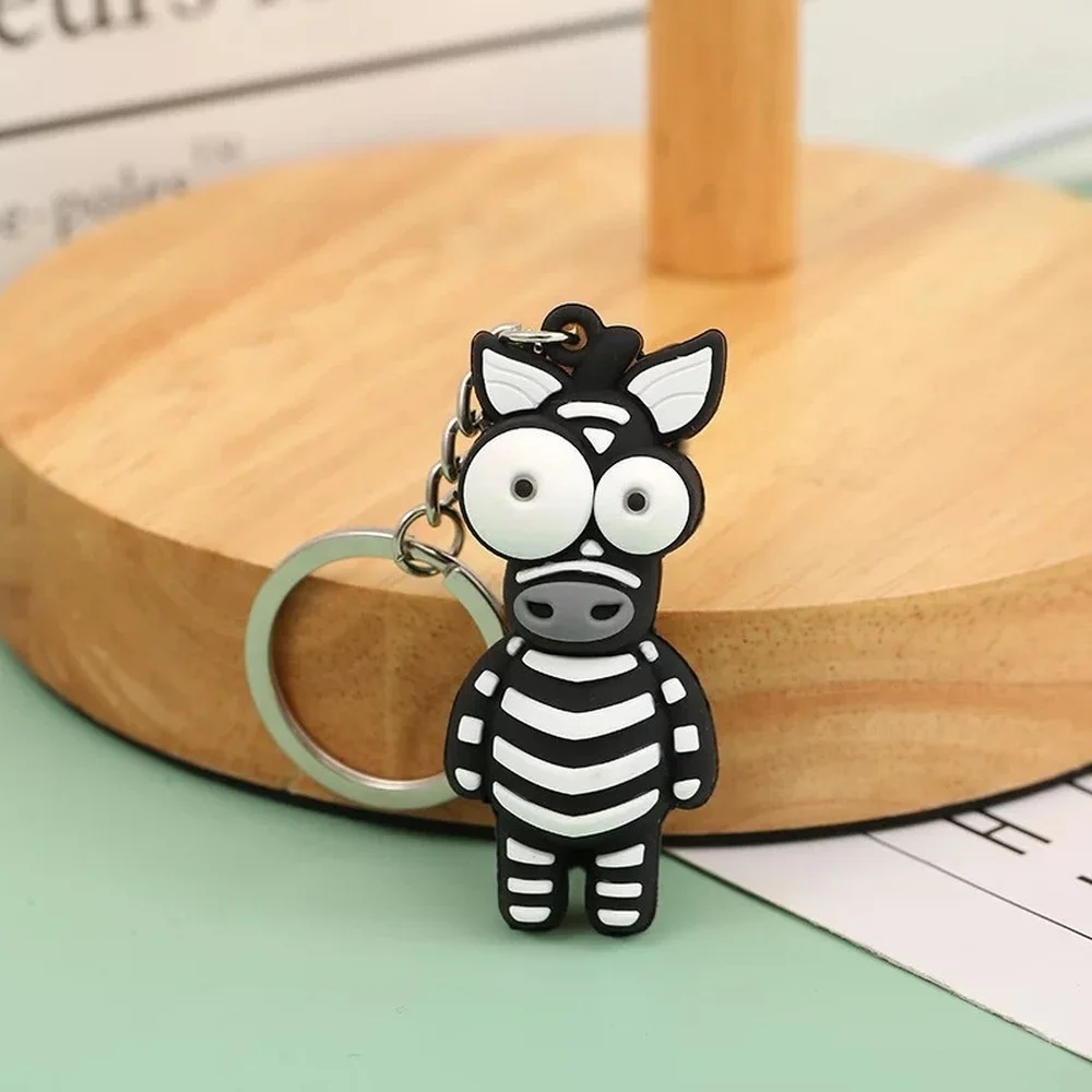 Милый мультяшный брелок для ключей из ПВХ Зебра искусственный силикон женщин
