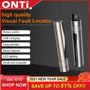 onti high quality rechargeable laser source fiber optic cable tester 5 15 20 30km lithium battery visual fault locator scfcst free global shipping