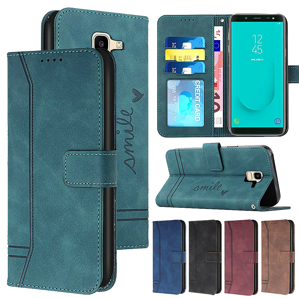 

PU Leather Flip Cover for Samsung J310 J510 J710 J4 J6 2018 Card Slots Wallet Case for Samsung A320 A520 A6 2018 A7 2018