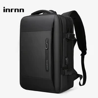 inrnn men 17 inch laptop backpack male expandable multi layer space backpacks usb charging casual travel bag waterproof mochila