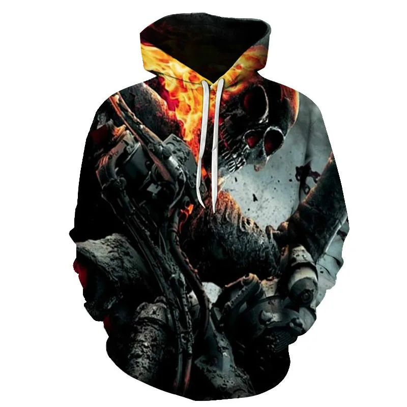

Men's fashion funny horror pullover 20201 autumn and winter new 3D printing movie ghost knight street best-selling hoodie