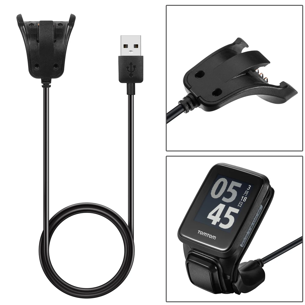 

1 м USB зарядное устройство для синхронизации данных кабель для TomTom Adventurer Golfer 2 Runner 2/3 Spark 3 Смарт-часы Дата зарядный кабель Замена