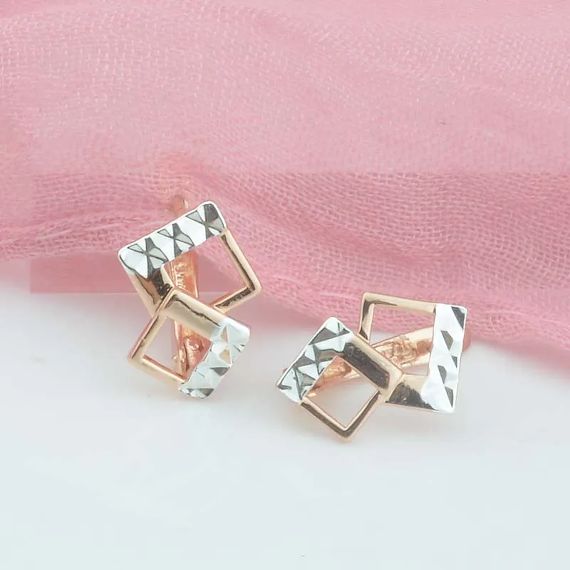 Женские серьги подвески FJ из белого золота без камня 585|Серьги-подвески| |