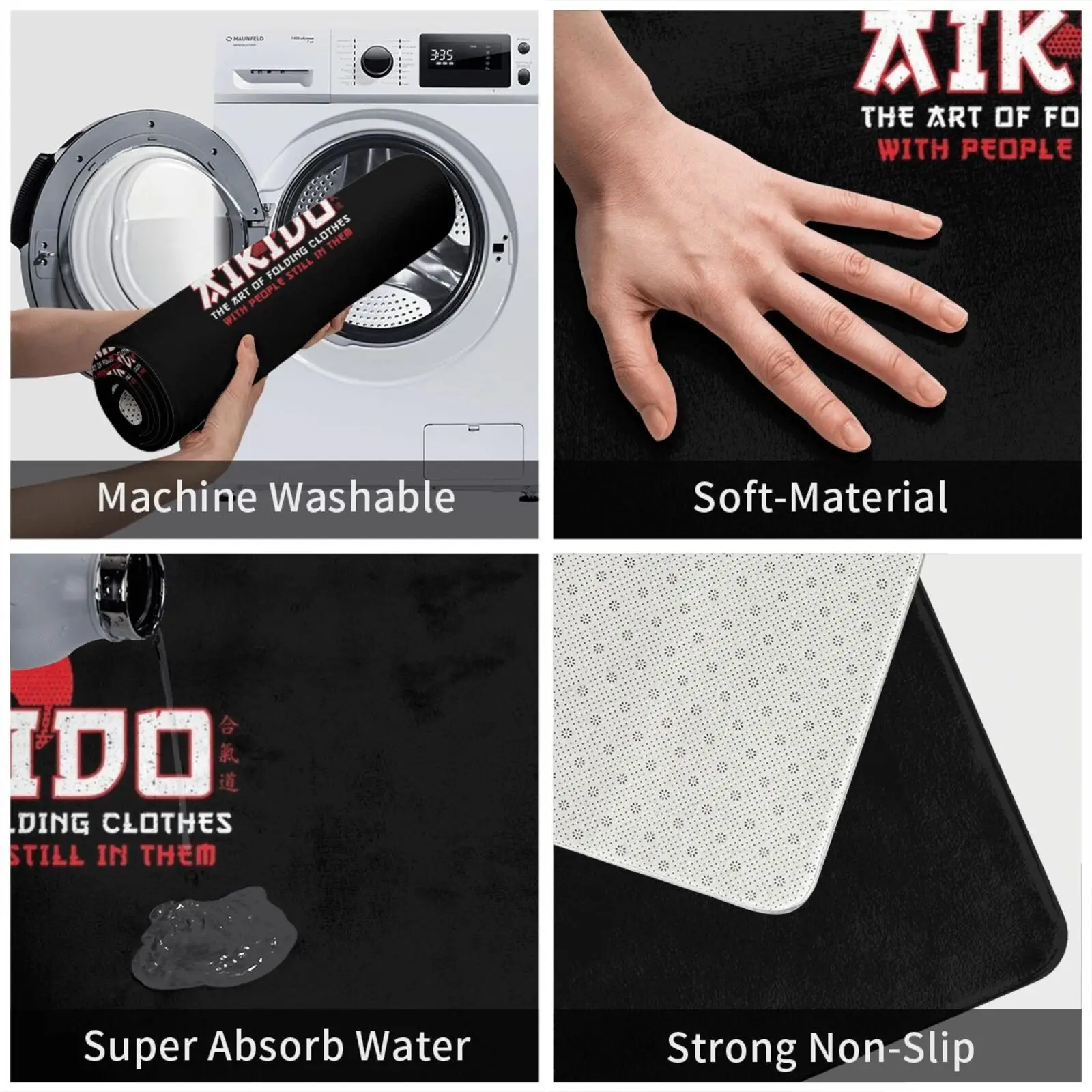 Искусство складной одежды-Забавный коврик Aikido для входной двери боевых искусств