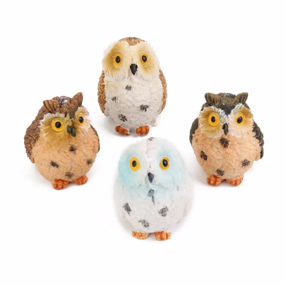 

1Pcs Bonsai Pots Home Fairy Garden Ornament Decoration Moss Terrarium Decor Cute Owls Animal Resin Miniatures Figurine Craft
