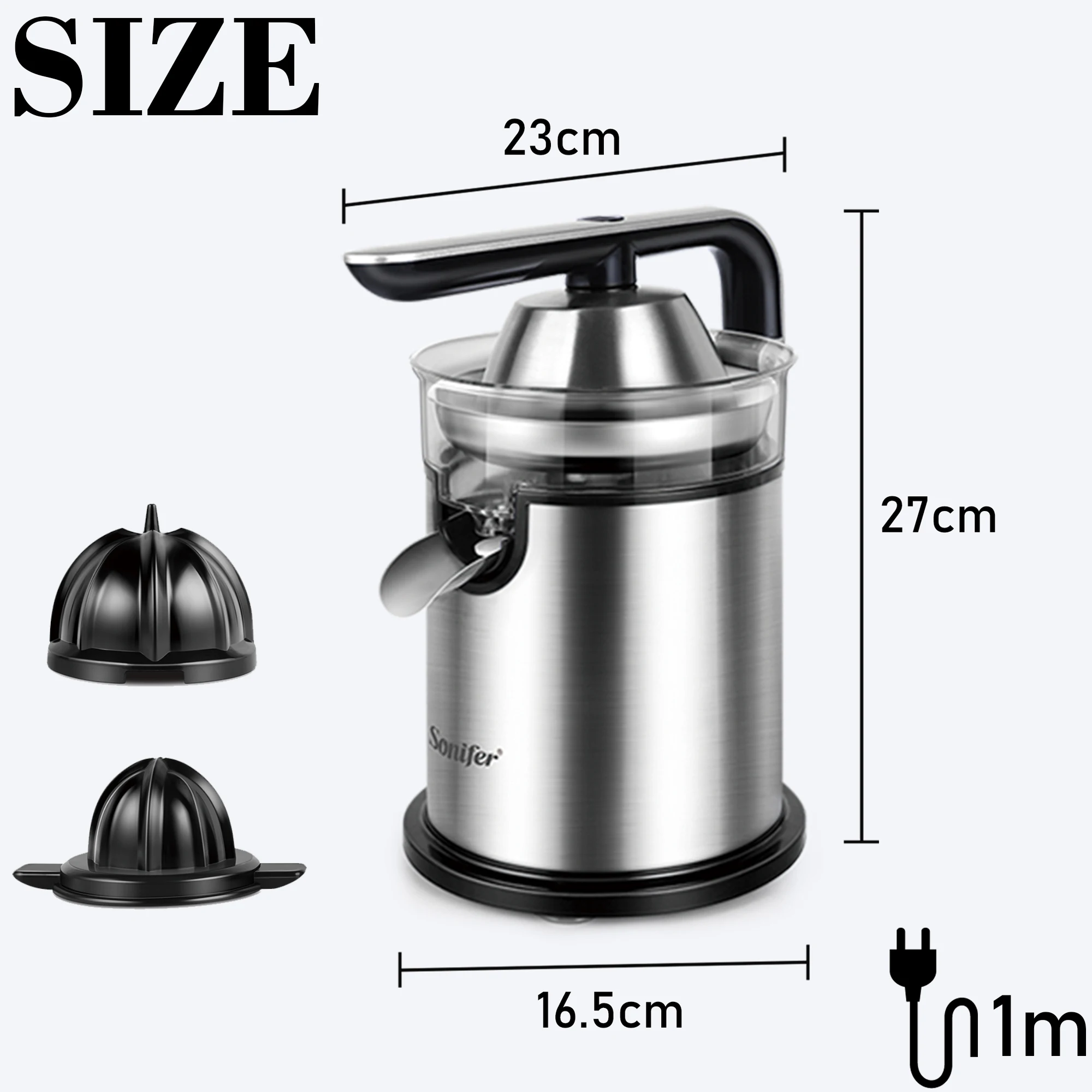 

Stainless Steel Orange 300W Lemon Electric Set Juicers Aluminum Die -casting Handle Household Low Power Sonifer