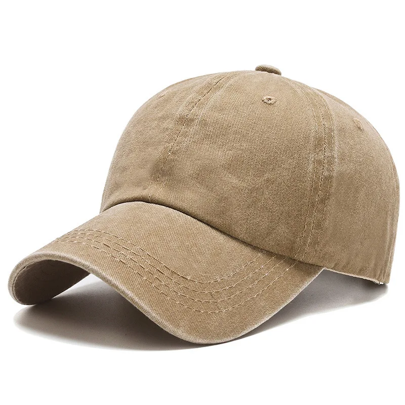 

Cap men's spring and autumn washed baseball cap color light plate fashion simple dome cap shopping sports sun hat
