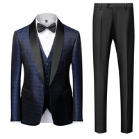 3 piece suits men 2021 spring autumn red shawl collar groom wedding suit costume homme mariage christmas suit