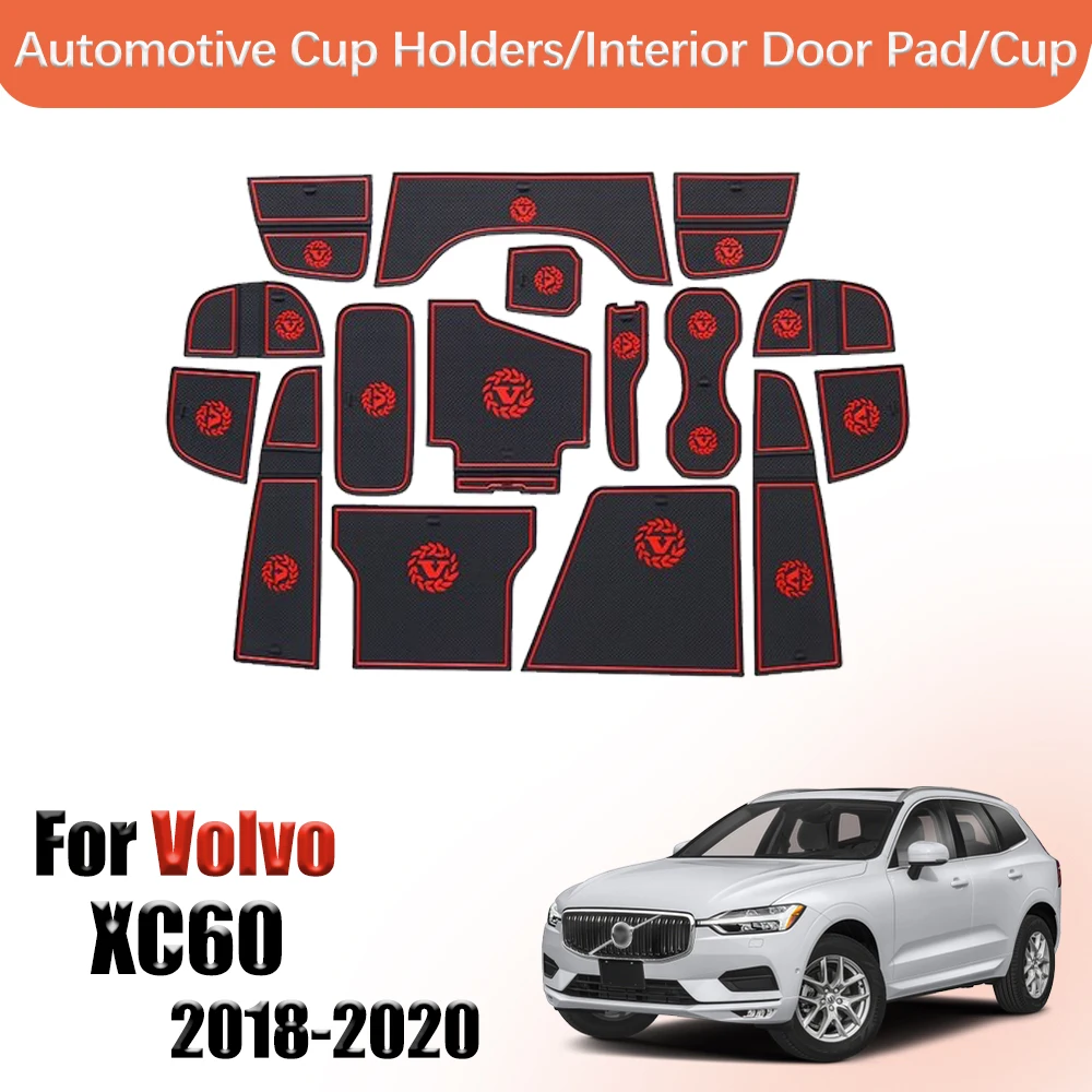 

Door groove mat Gate Slot Cup Mat For Volvo 2018-2020 Accessories Cup Holders Non-slip Mats Car Stickers