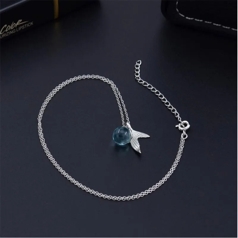 Романтическая крошечная пляжная подвеска в виде слезы Русалочки ожерелье с