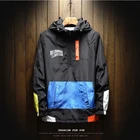 Мужская куртка-бомбер на молнии, повседневная куртка с капюшоном, ветровка в стиле пэчворк, весна-осень 2021