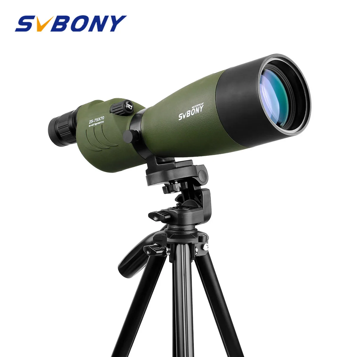 SVBONY SV17 Зрительная труба 25-75x70 мм зум азот 180 De для целевой охоты стрельба из лука телескоп с длинным 49 дюймов штатив F9326G