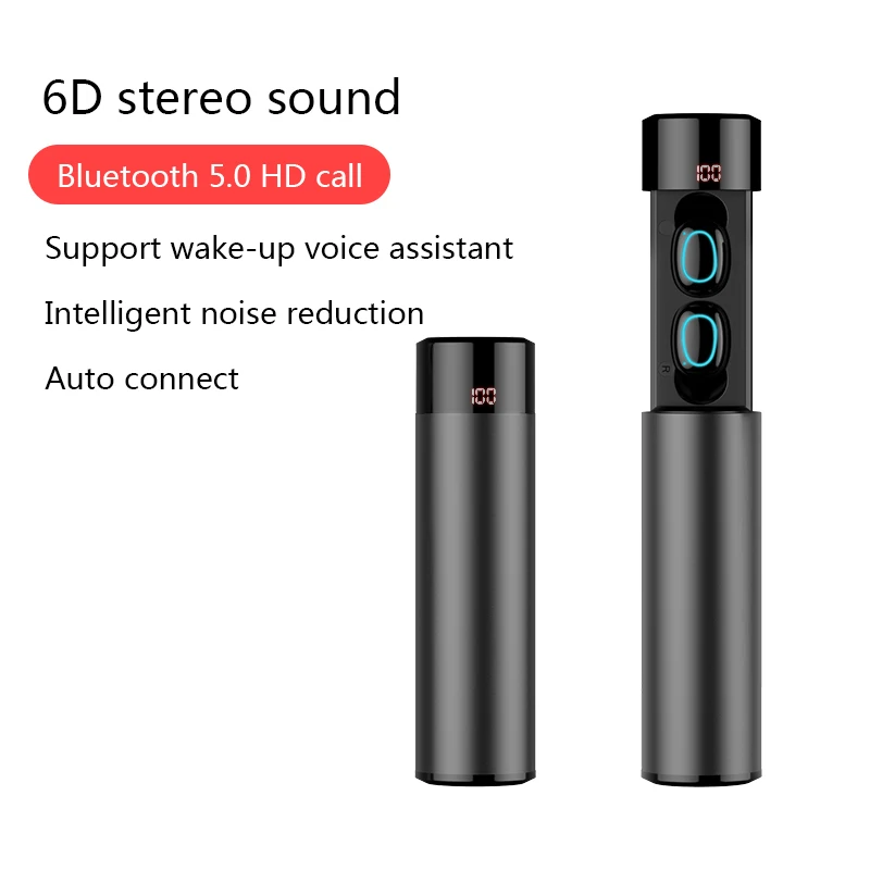 Touch TWS True Bluetooth наушники 6D стерео беспроводные мини водонепроницаемые с зарядным