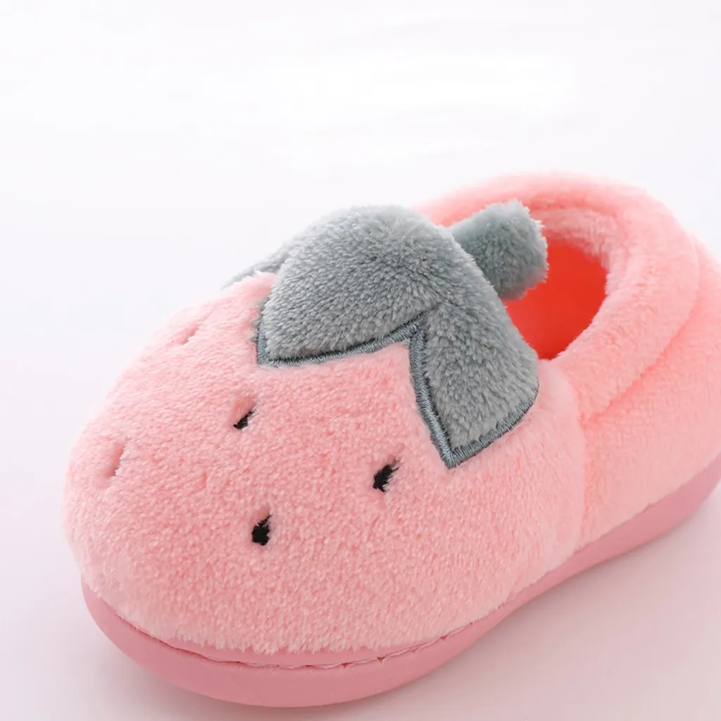 SAGACE/милые теплые зимние тапочки с фруктами для малышей детская обувь мехом