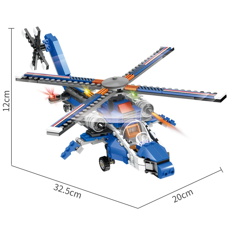 

AUSINI 3in1 Racing Car Warship Helicopter Toys for Boys Construction City Building Blocks Designer Educational Children Toy Gift