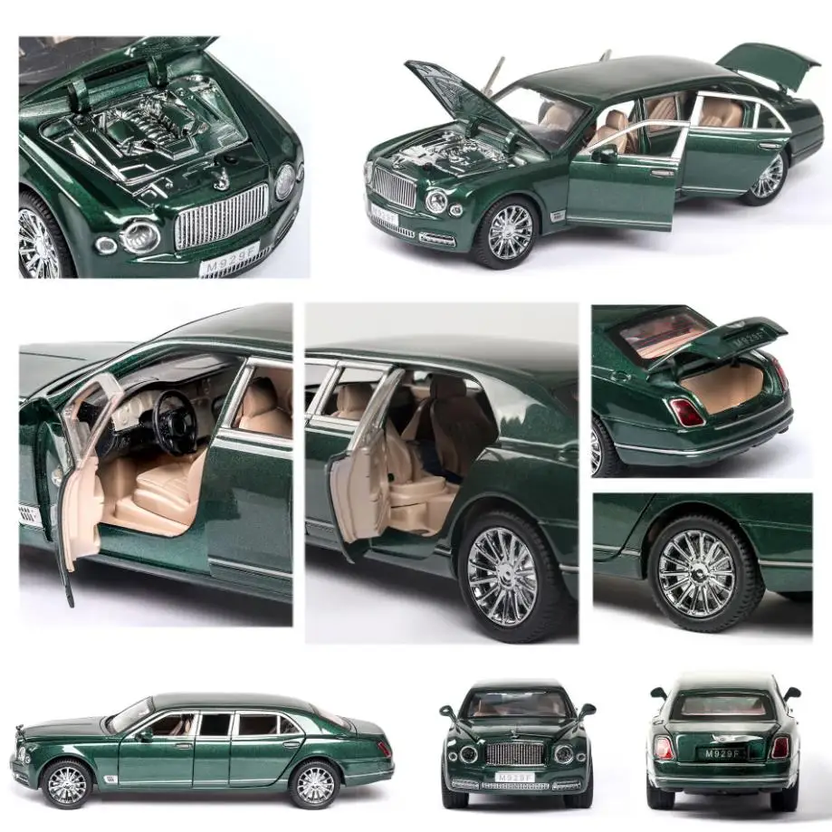 Лидер продаж масштаб 1:24 автомобильные колеса Bentleying Mulsanne тянущаяся металлическая
