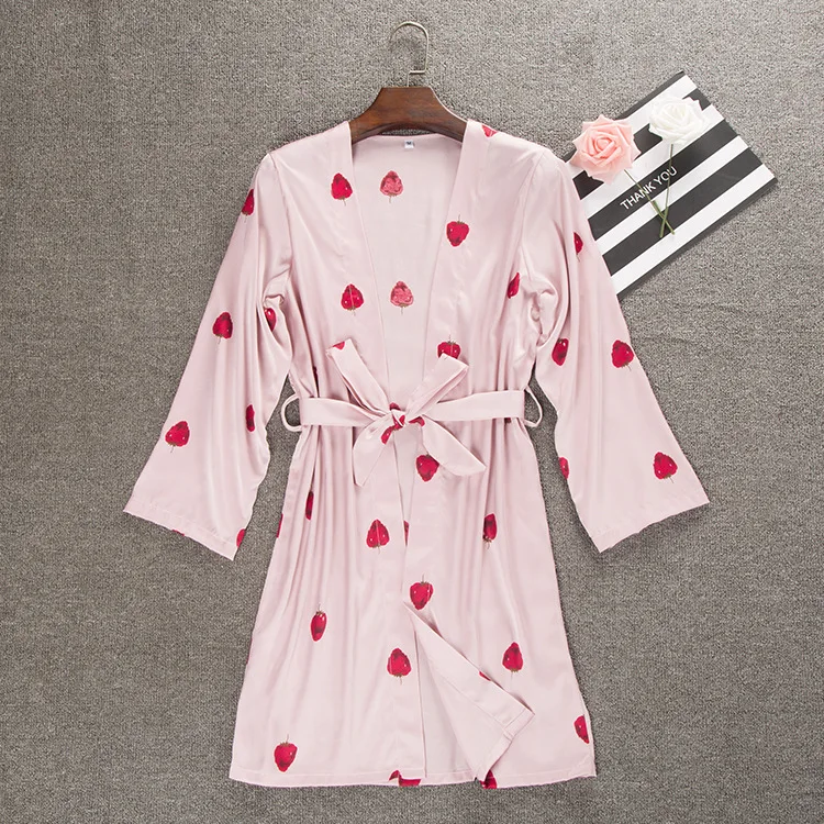 Женский сексуальный Шелковый Атласный халат пижамный комплект из 3 предметов