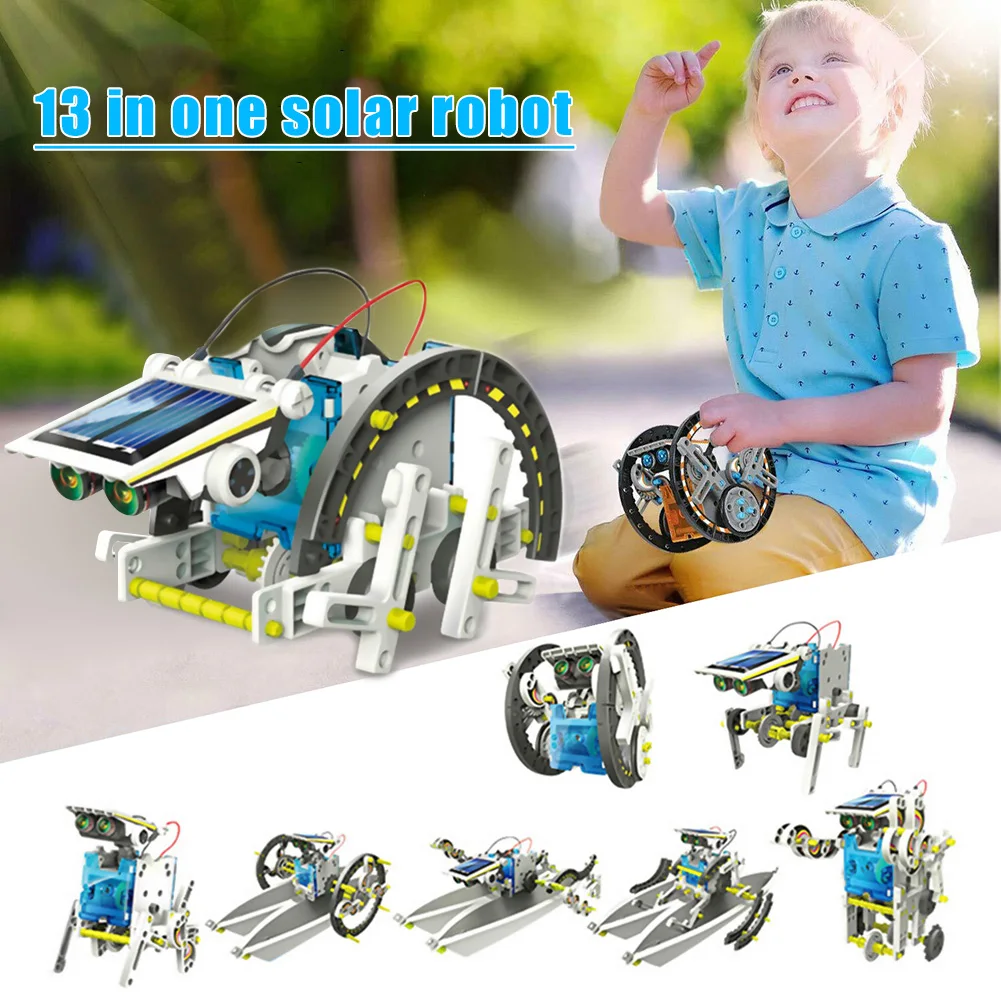2020 13 в 1 Дети DIY Собранные солнечные игрушки роботы детские развивающие научное