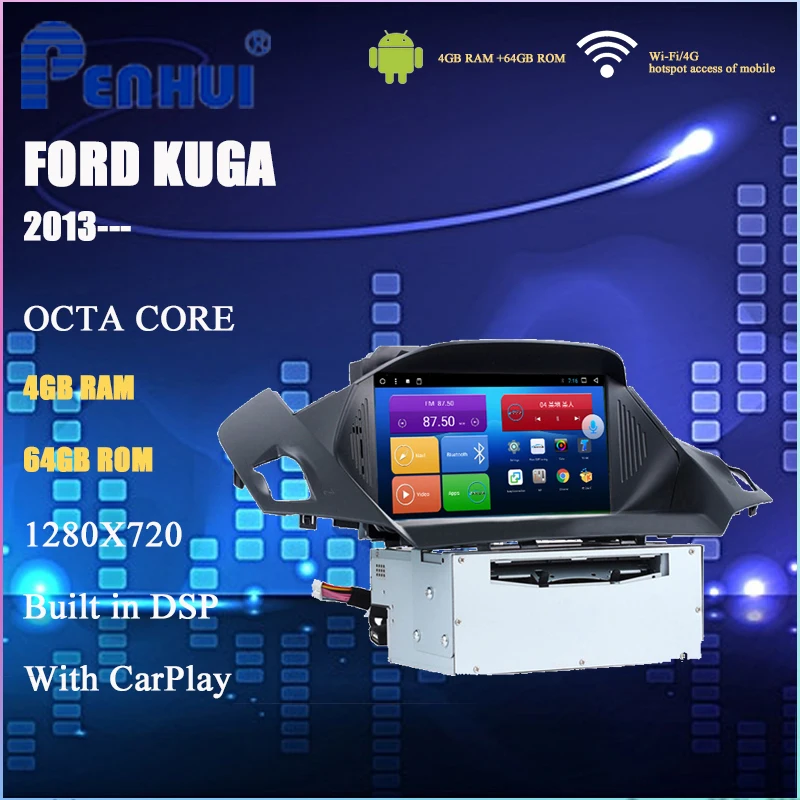 Автомобильный DVD GPS для Ford Kuga (2013 ) Радио Мультимедиа Видео плеер навигация Android 10 0