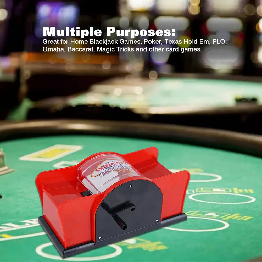 

Plastic Hand Cranked Card Shuffler 2 Deck Card Shuffler Manual Card-shuffling Tool Board Games Card Games Shuffling
