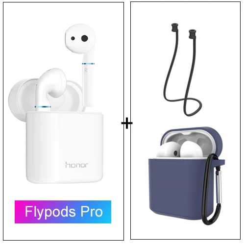 White add case rope Huawei Honor Flypods Беспроводные Наушники Hi-Fi TWS Bluetooth наушники водонепроницаемые IP54 управление беспроводным зарядным устройством - Цвет: White add case rope