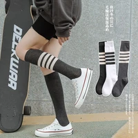 asymmetric striped knee socks korean female summer thin calf socks japanese students street sports mid tube stockings 2021 new