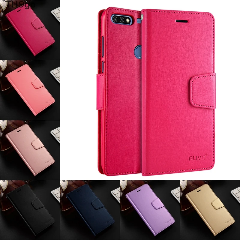 Кожаный флип чехол для телефона Huawei Y9 Y7 Y6 Prime 2018 Y5 2017 противоударный Магнитный