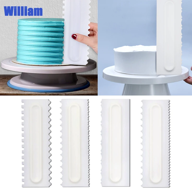 

WILLIAM home cream scraper comb plastic scraper sugar cake modeling decorative tools Kitchen Baking Mold