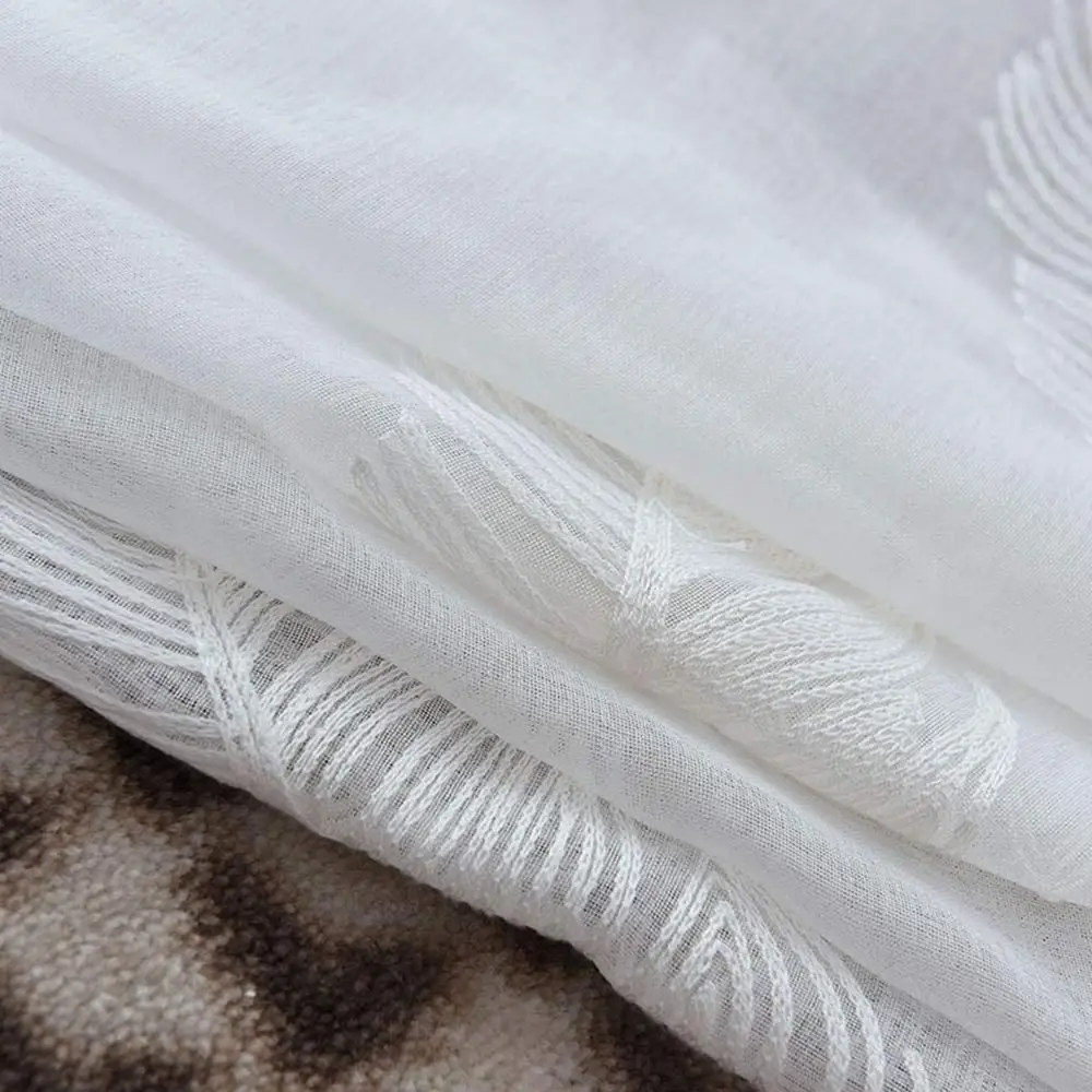 

Luxury Tulle Window Curtain Living Room Cortinas Dormitorio Sheer White Voile Curtains Bedroom Window Screen Custom Processing