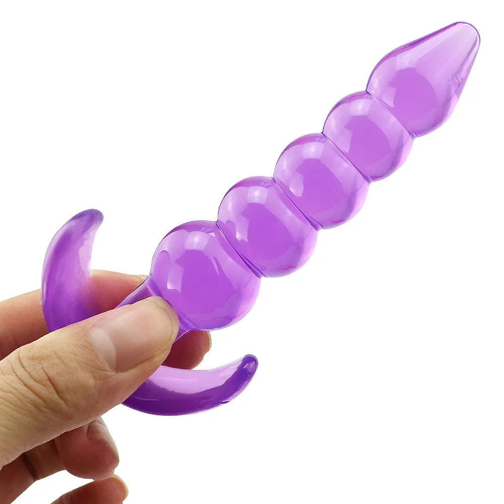 Soft Silicone Anal Dildo Vibrator Male Prostate Massager 5 Beads Plug G Spot Butt Adult Masturbation Jely lSextoy |