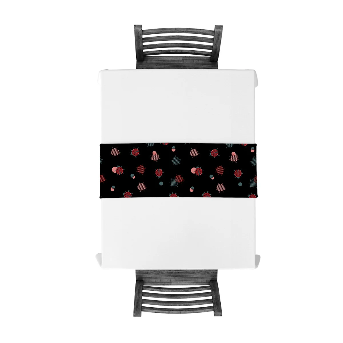 Ladybug Black Table Runner Flag Home Party Decorative Tablecloth Runners for Wedding | Дом и сад