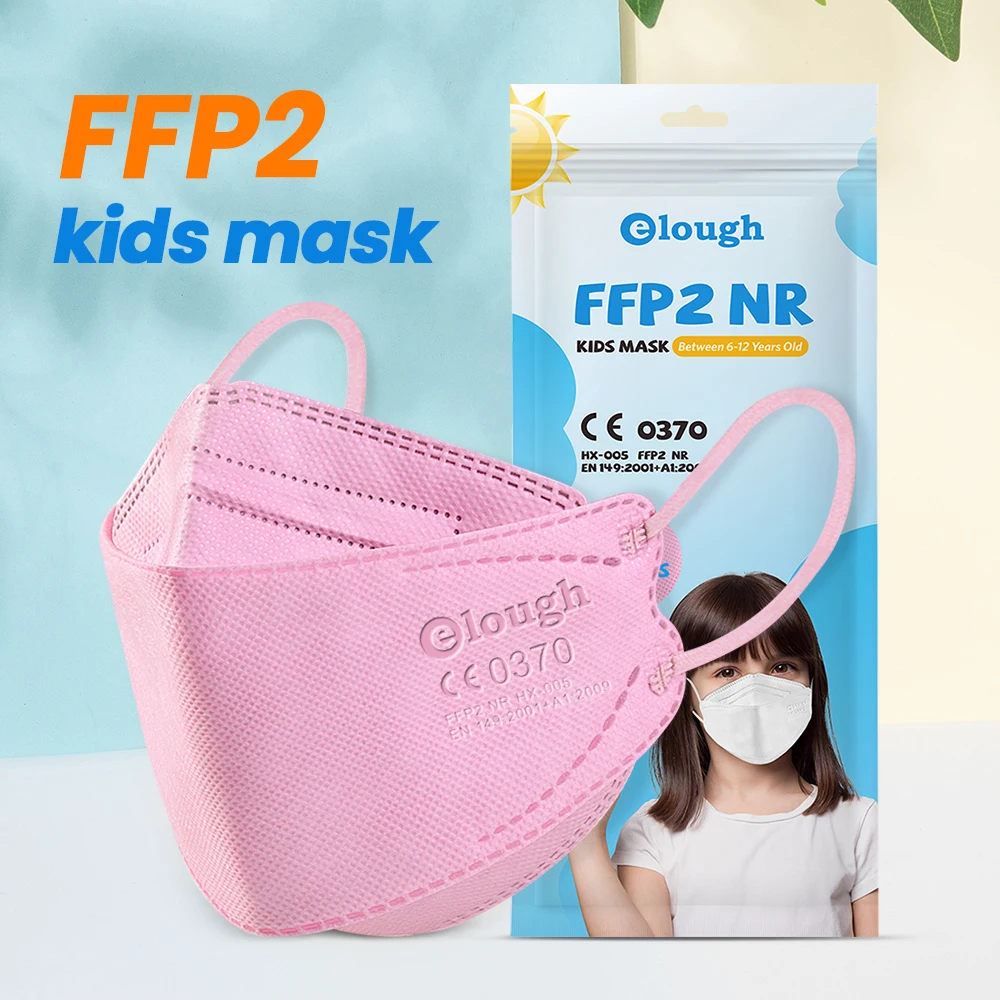 Elough Mascarillas FPP2 дети FFP 2 6 12 лет детская маска FFP2 CE 4 слойная многоразовая FFP2Mask для