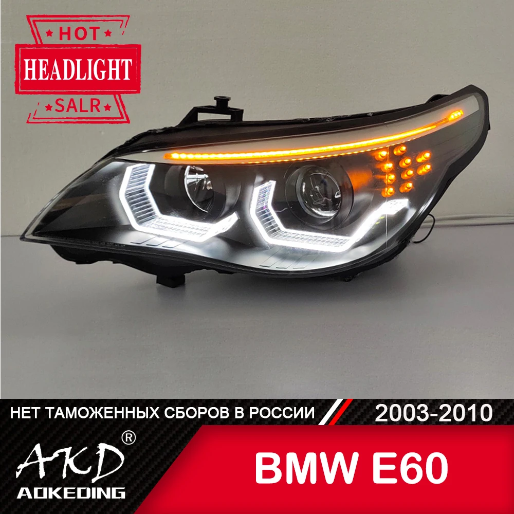 

For BMW E60 Head Lamp 2003-2010 Car Accessory Fog Light Day Running Light DRL H7 LED Bi Xenon Bulb 520i 523i 530i Headlights