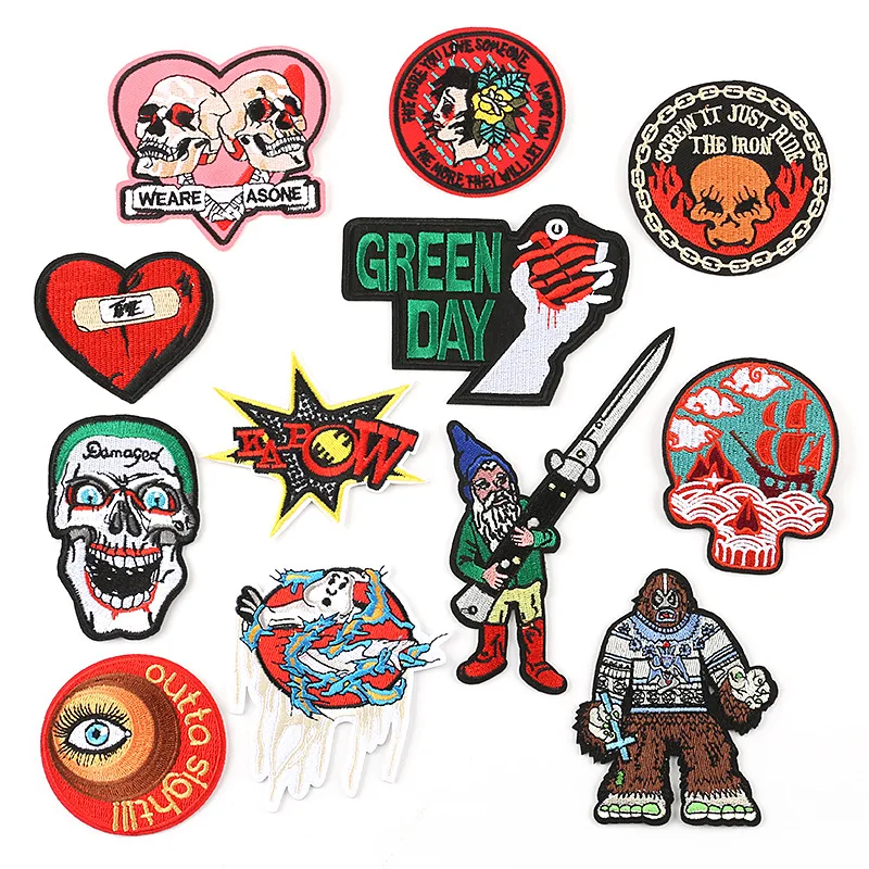 

Personality Patch Eyes Love Shantou Letters Punk Style Animal Embroidered Costume Decoration Iron-on Sew-on Clothes Backpack