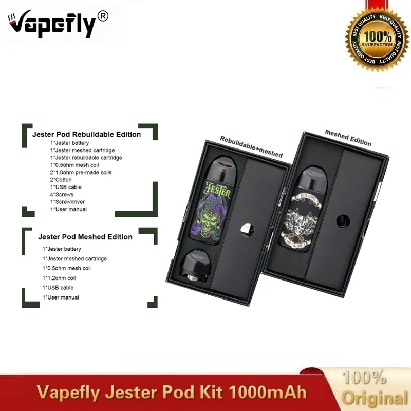 Оригинальный Vapefly Jester Pod Kit аккумулятор 1000 мА/ч 2 мл Ремонтный капельный контейнер