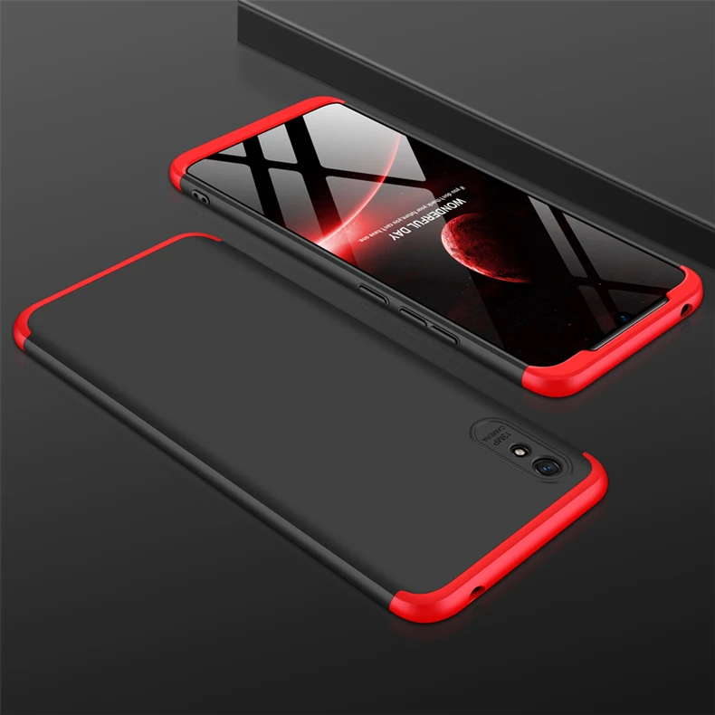 Чехол для Xiaomi Redmi 9A жесткий матовый армированный Гибридный 3 в 1 защитный чехол