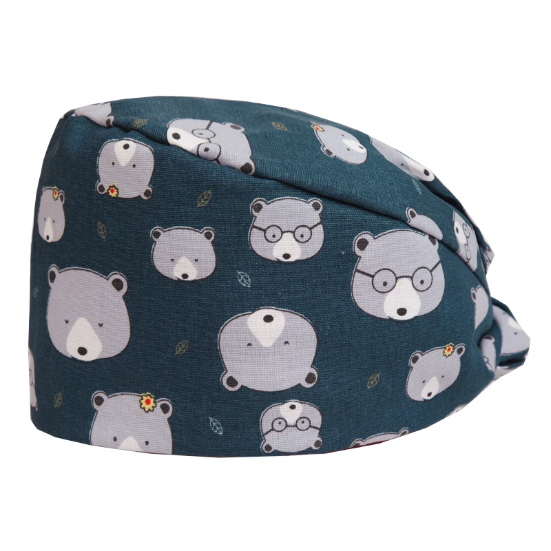Медведь очки ветеринарной клиники скраб Кепки s кормящих рабочих принт шляпа 100%