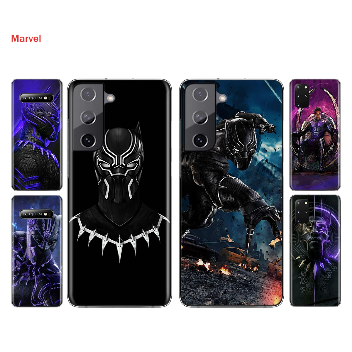 

Silicone Cover Marvel Black Panther For Samsung Galaxy S21 S20 FE Ultra S10 S10E Lite S9 S8 S7 S6 Plus Phone Case