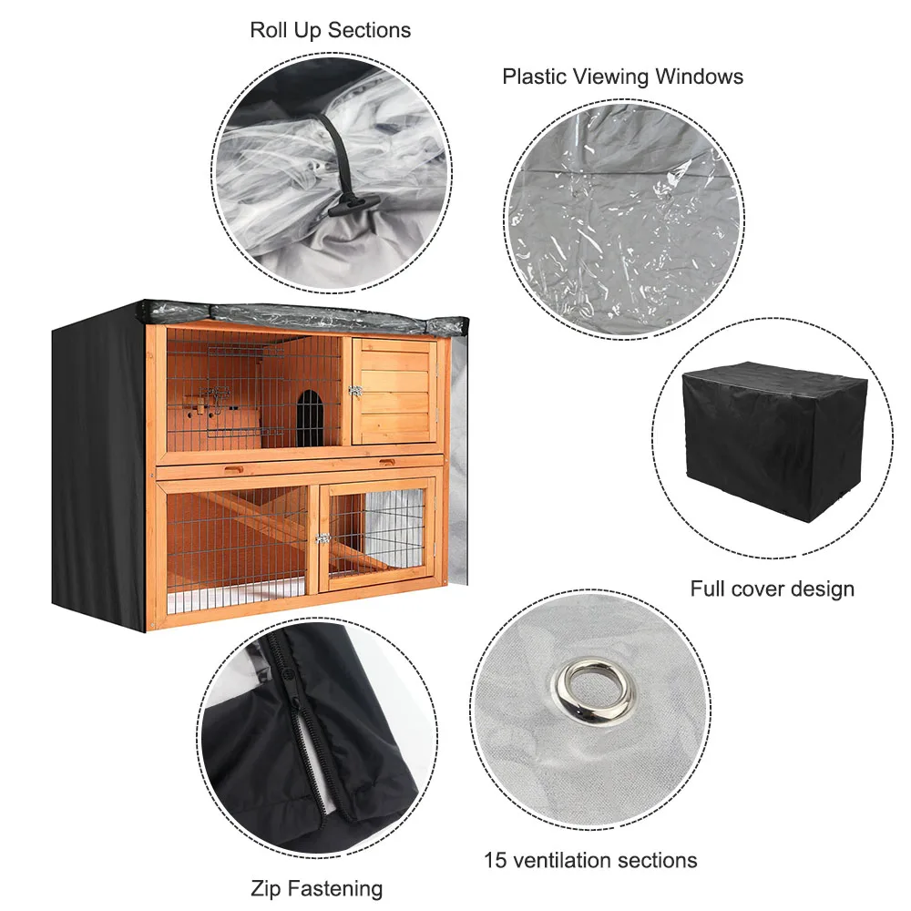 

Rabbit Hutch Cover Rabbit Hutch Cover Pet Bunny Cage 4FT Rabbit Hutch Cover Waterproof Windproof Dustcover Outdoor Without Cage