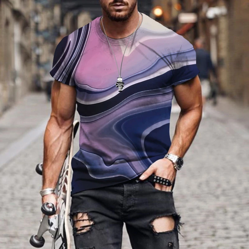 

Summer 2021 New 3D T-shirt Short Sleeve Men's T-shirt Loose Large Casual Fashion Men's Package Mail T-shirts Long Male Sleeves