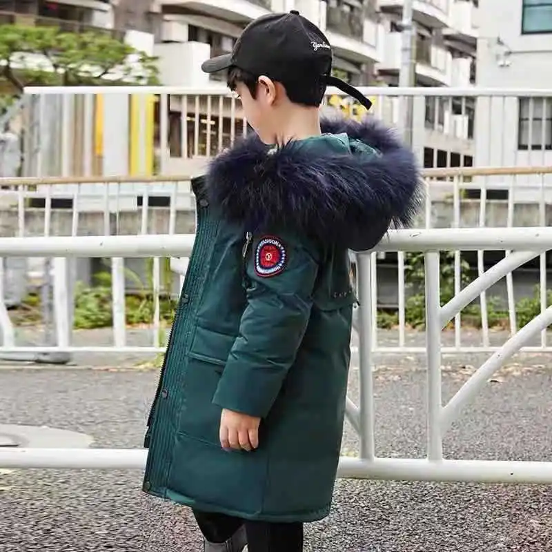 Детский пуховик толстая Детская куртка на белом утином пуху для мальчиков пальто