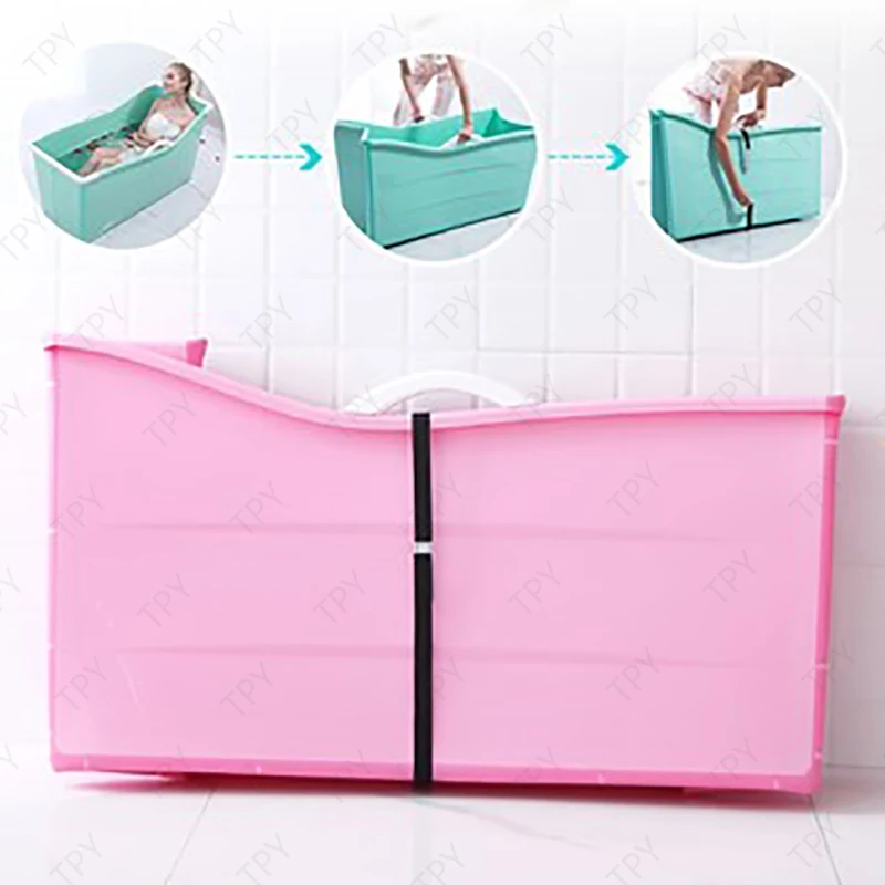 

Household Bathtub Adult Bath Bucket Foldable Large Bathtub Plastic Large Freestanding Bathtub for Adult with Cover Children Swim