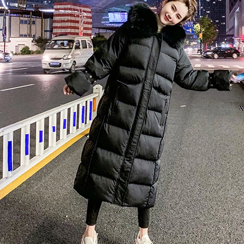 Новинка 2021 зимняя куртка с меховым воротником Женское пальто парки зимнее