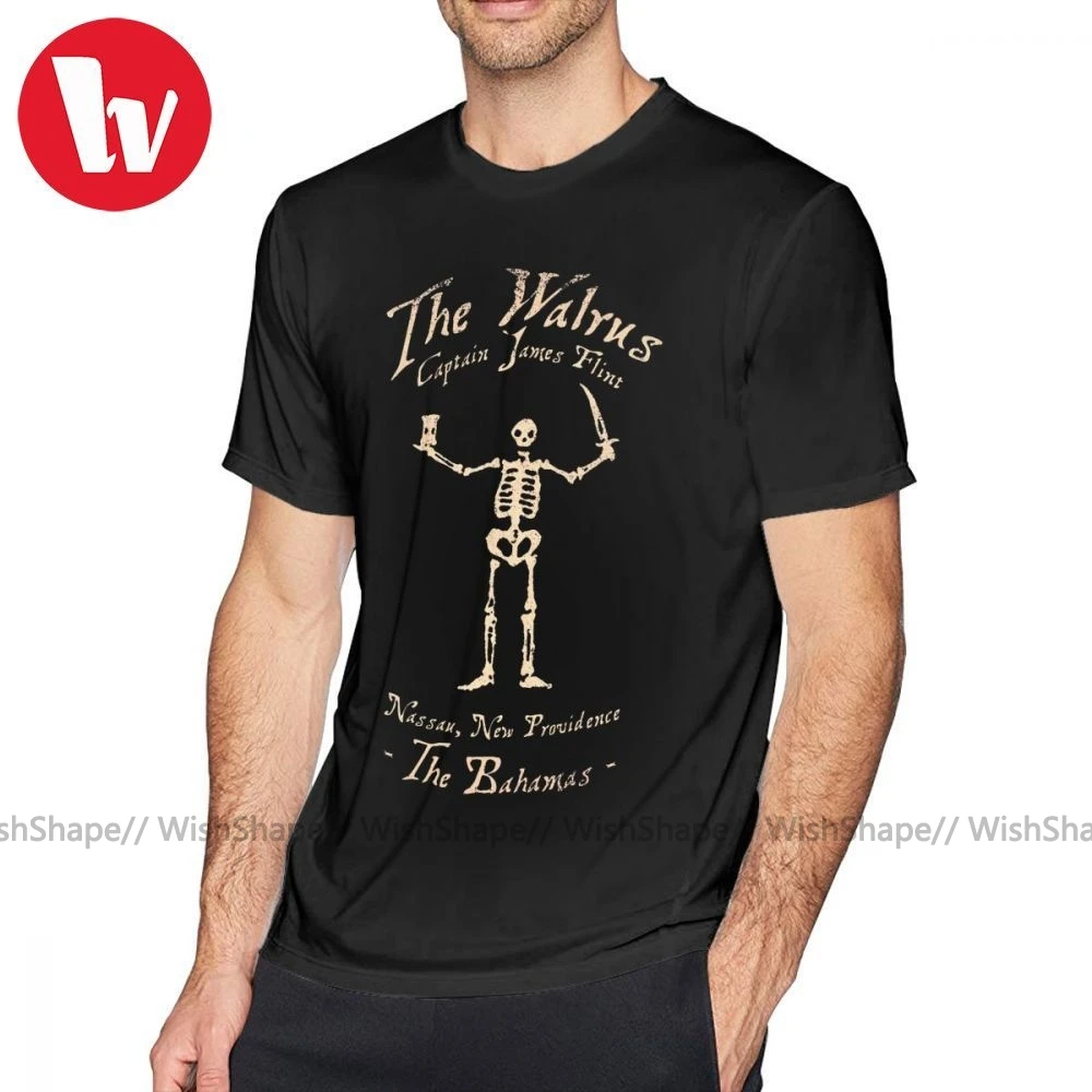 

Black Flag T Shirt Black Sails The Walrus T-Shirt Cotton Short Sleeve Tee Shirt Plus size Fun Graphic Mens Beach Tshirt