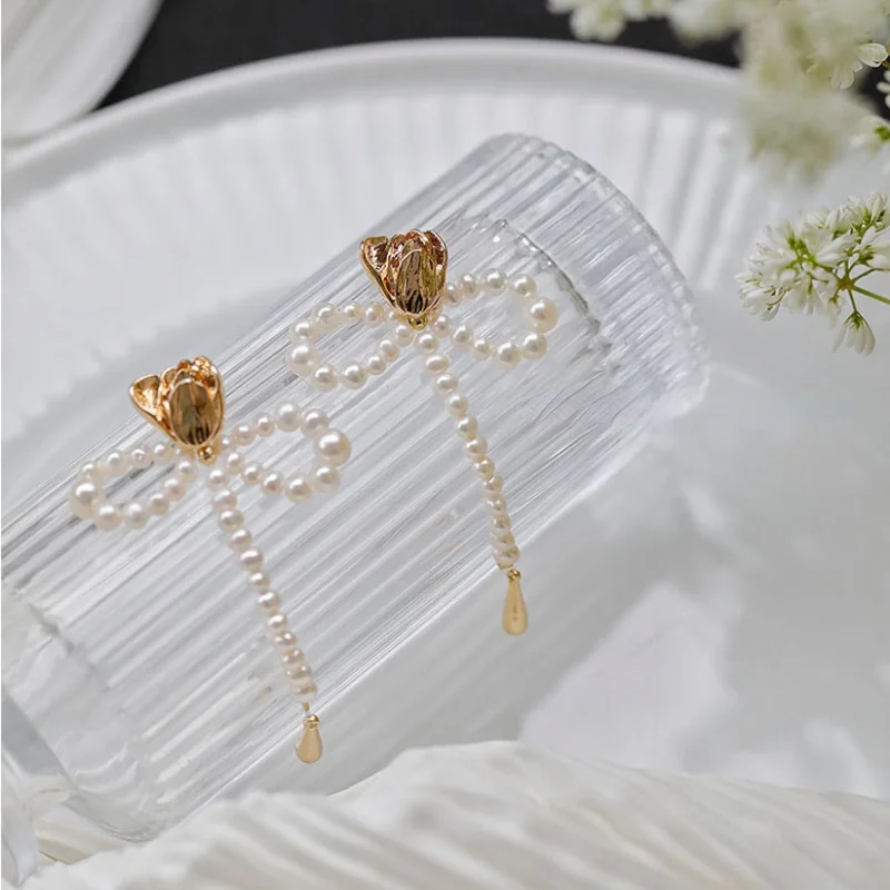 Оригинальный дизайн Тюльпан Цветок бант искусственная бижутерия нежные