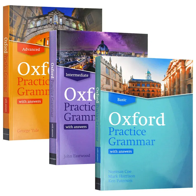 

3Pcs Oxford Practice Grammar Basic Advanced with Key Original Language Learning Books