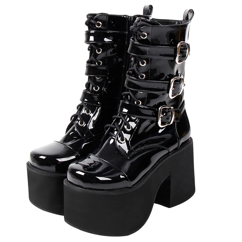 Ангельский отпечаток для женщин в готическом стиле панк-сапоги езды на мотоцикле