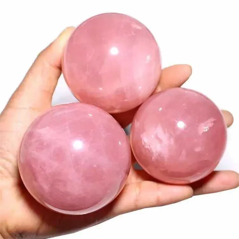 

MOKAGY 50mm-55MM Natural Pink Rose Quartz Crystal Sphere Balls for Gifts 1pc